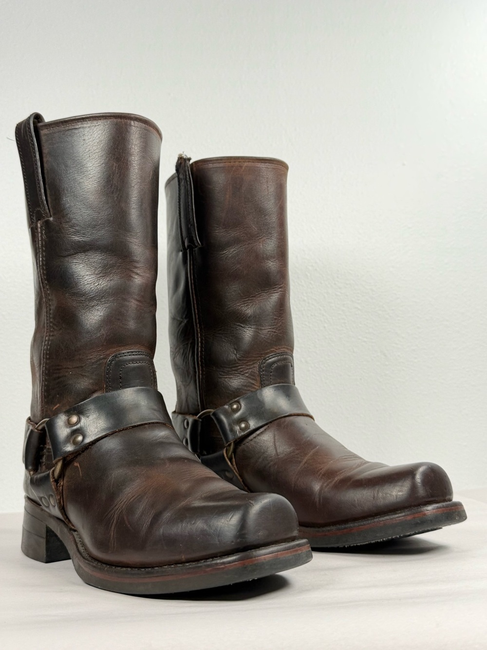 Vintage Frye Men’s Harness Boots Size 8 M Oil-tanned 87350 Biker Made In USA